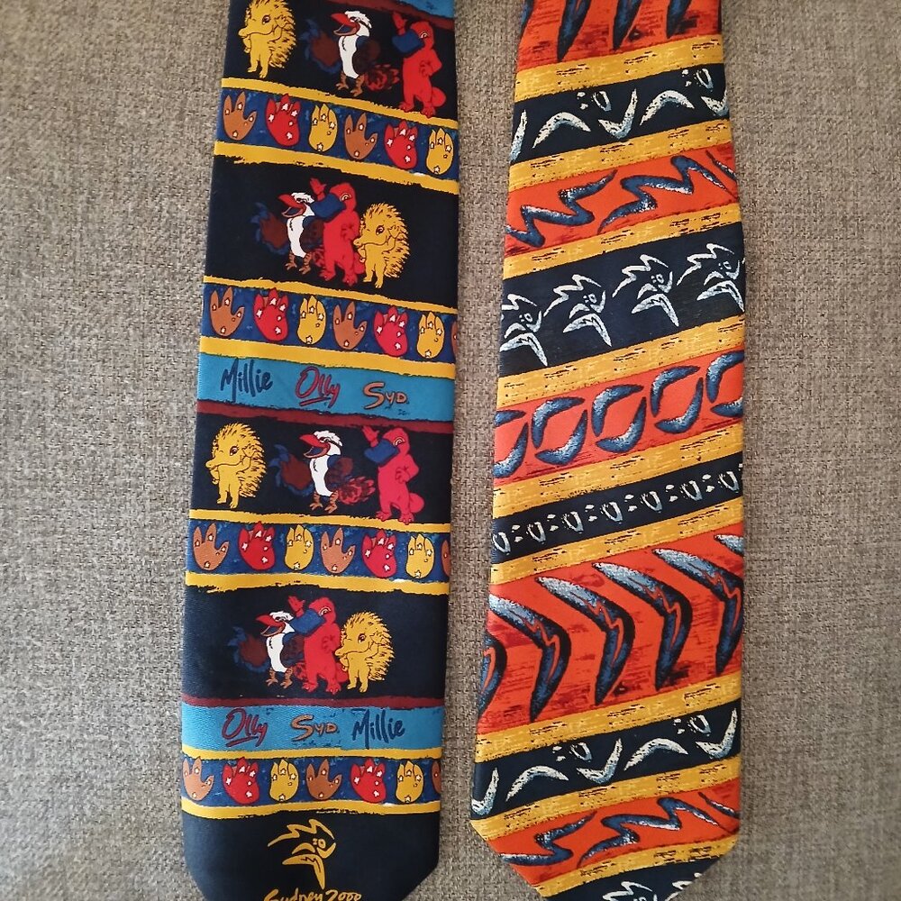 Set of Two Australia Ties, Sydney 2000 Olympics and Millenium Collection